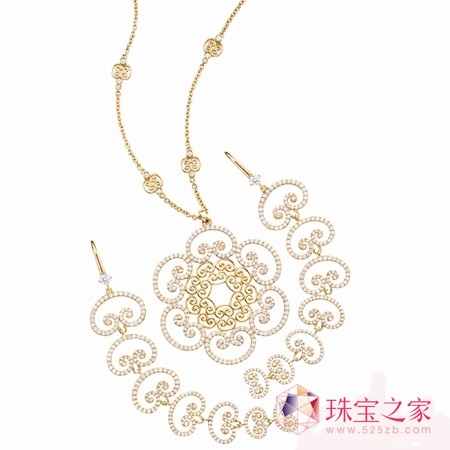 18K金鑲鉆吊墜及耳環