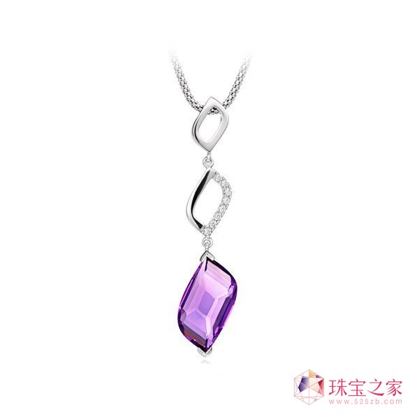 菱形紫水晶吊墜,1628元