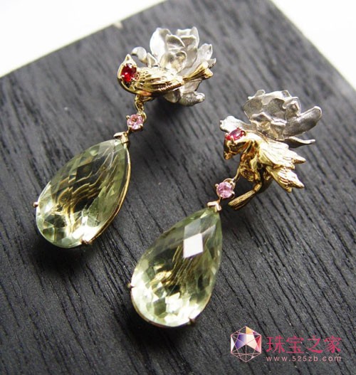 水鳳凰高級珠寶:“深情永恒”花鳥系列 耳環