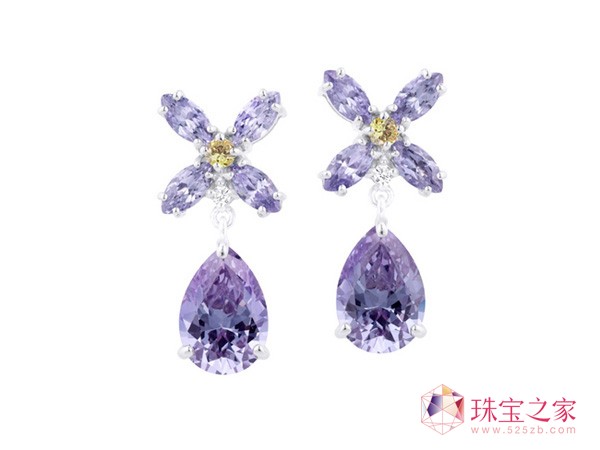Flor Hada系列熏衣草紫晶鉆耳環(huán)