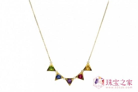 Ruifier 沙弗來石,紫水晶,藍寶石、碧璽18克拉黃金項鏈 Ruifier 沙弗來石,紫水晶,藍寶石、碧璽18克拉黃金項鏈